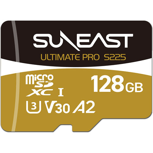 SUNEAST 128GB Ultimate Pro S225 UHS-I microSDXC Memory Card (Gold Series) v30