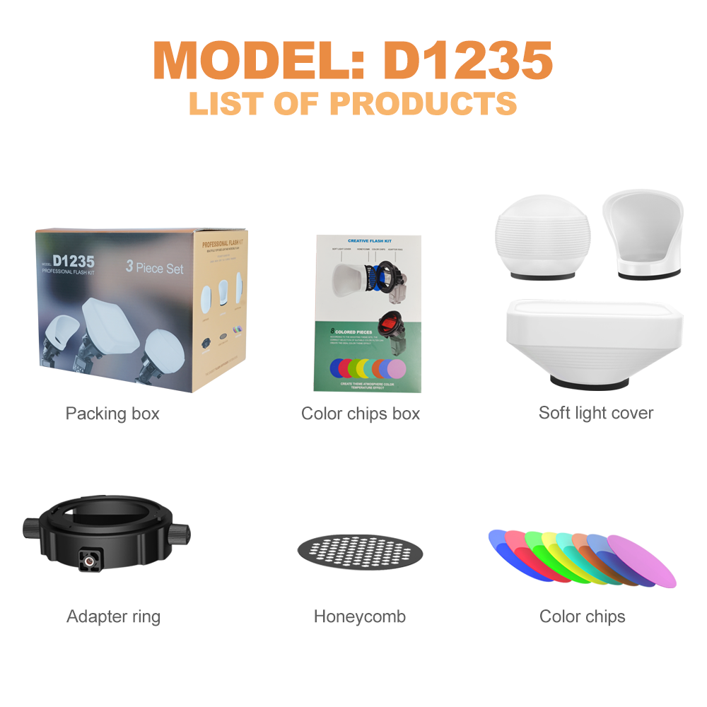 Photography Lighting Flash Diffuser Kit D1235