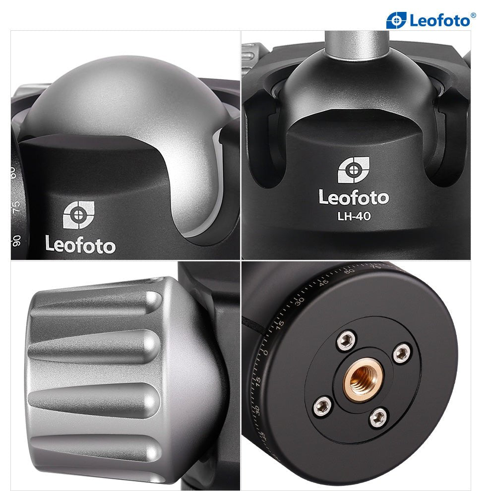 Leofoto LH - 40PCL+NP - 60 40mm Low Profile Ball Head With PC - Shoot Bazaar