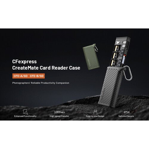 PGYTECH CreateMate CF express Type A/SD Card Reader Case (Classic Black) - Shoot Bazaar
