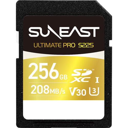 SUNEAST 256GB Ultimate Pro S225 UHS-I SDXC Memory Card (Gold Series) V30