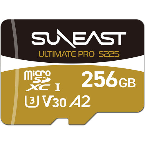 SUNEAST 256GB Ultimate Pro S225 UHS-I microSDXC Memory Card(Gold Series)v30