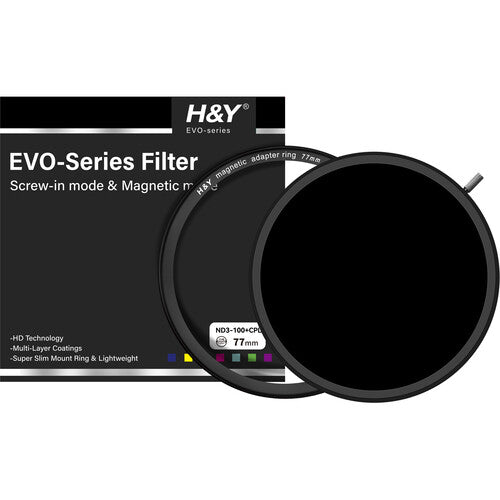 H&Y Filters HD EVO-Series Variable ND3-1000 & CPL Filter Kit (77mm)