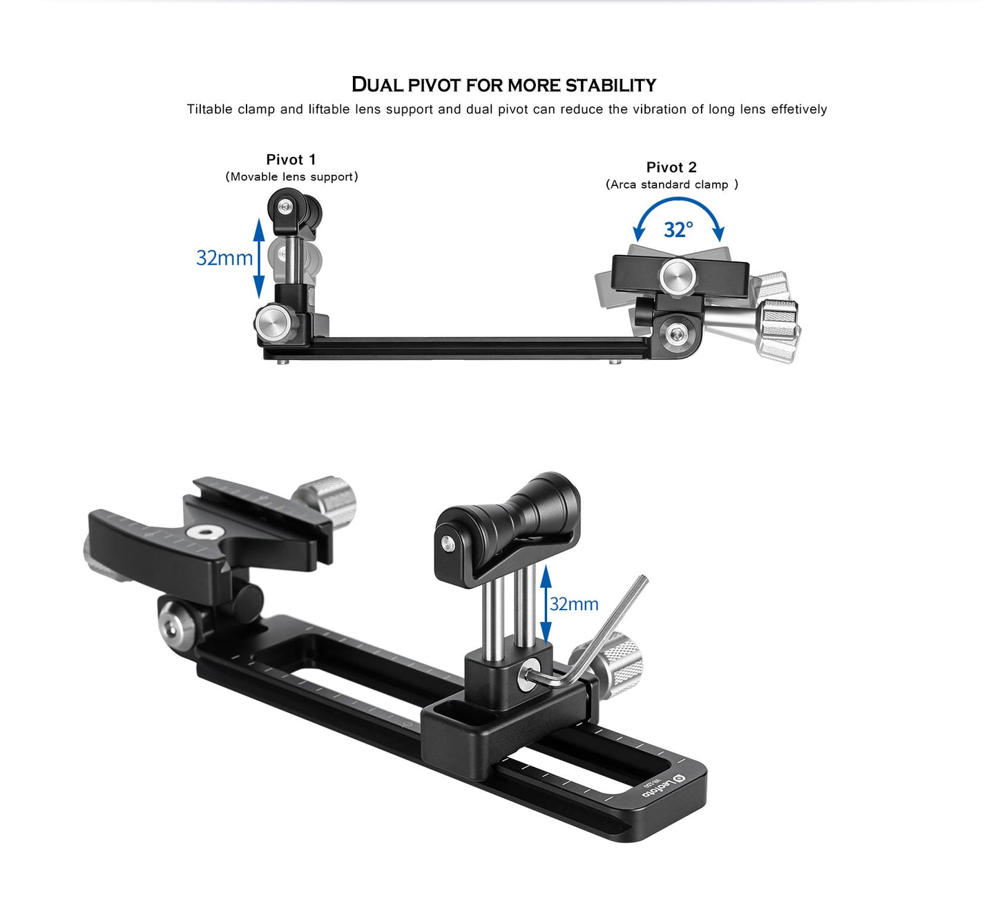 Leofoto VR - 150 Dual - Pivot Long Lens Support (6.7") - Shoot Bazaar