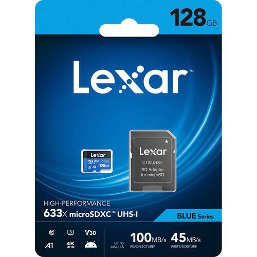 Lexar 128GB High - Performance 633x UHS - I microSDXC Memory Card with SD Adapter - Shoot Bazaar