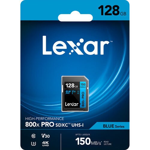 Lexar 128GB High - Performance 800x PRO UHS - I SDXC Memory Card (BLUE Series) - Shoot Bazaar