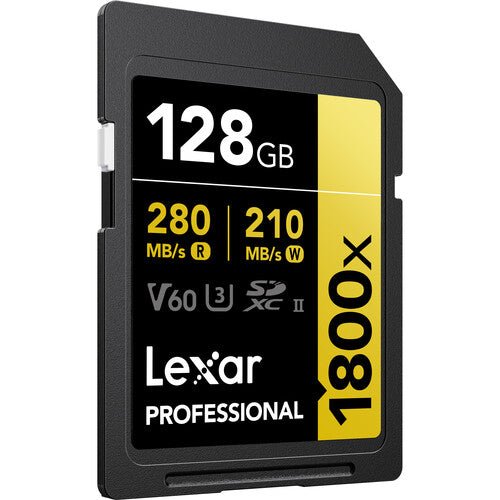 Lexar 128GB Professional 1800x UHS - II SDXC Memory Card (GOLD Series) - Shoot Bazaar