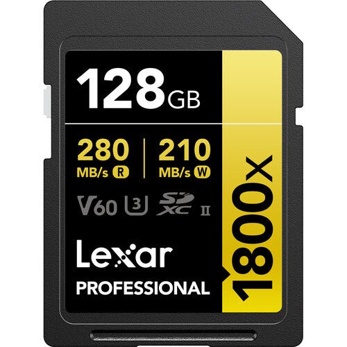 Lexar 128GB Professional 1800x UHS - II SDXC Memory Card (GOLD Series) - Shoot Bazaar