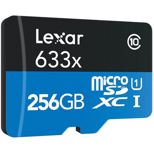 Lexar 256GB High - Performance 633x UHS - I microSDXC Memory Card with SD Adapter - Shoot Bazaar