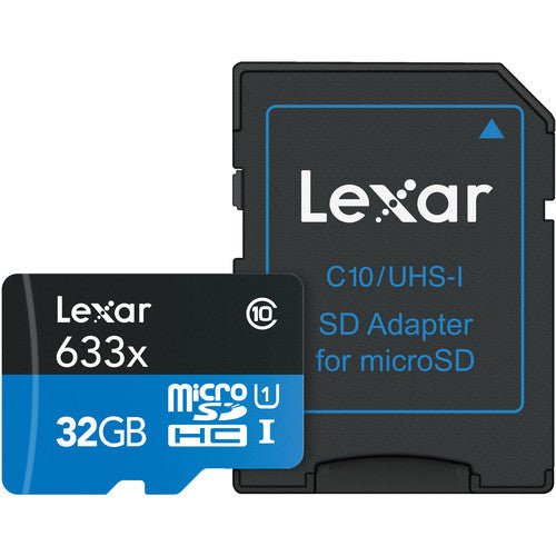 Lexar 32GB High - Performance 633x UHS - I microSDHC Memory Card with SD Adapter - Shoot Bazaar