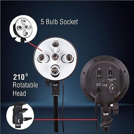 PHOTOMAA 5 in 1 Photo Studio Bulb Holder with Bulb and Softbox - Shoot Bazaar