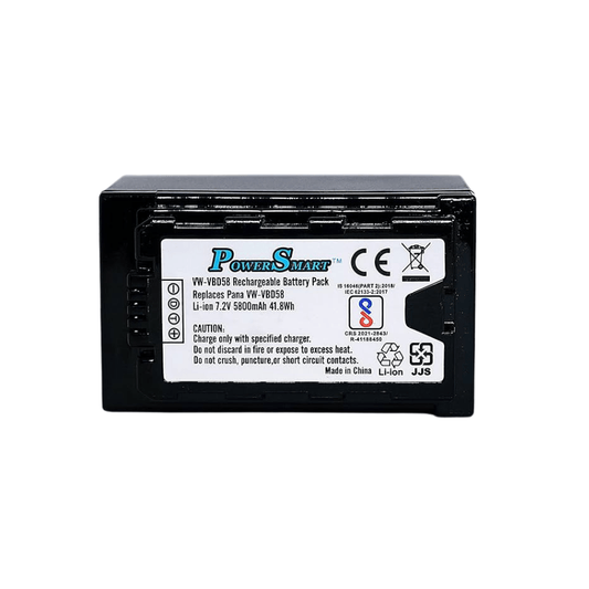 Powersmart Lithium Camera battery VW - VBD58 (7.2V, 5800mAh 41.8Wh) - Shoot Bazaar